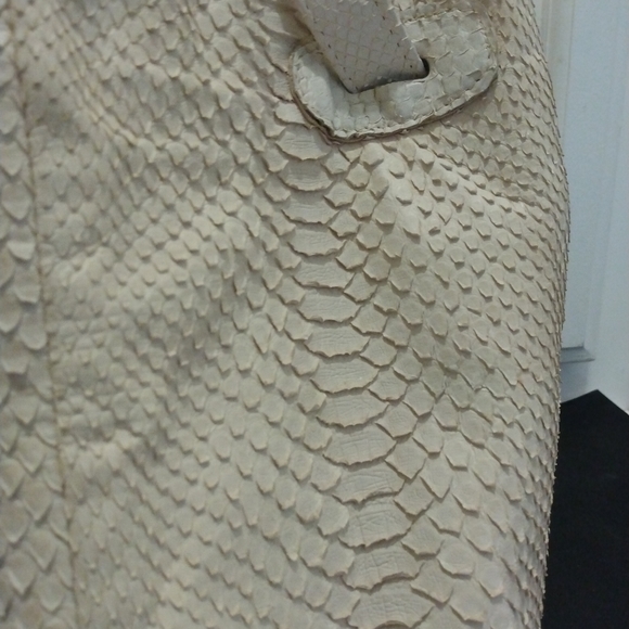 Vero Pitone Albino Python Snake Skin Handbag - Picture 7 of 10
